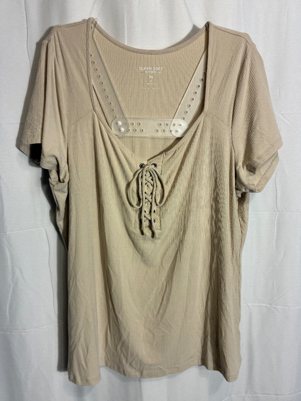 Torrid Super Soft Rib V-Neck Lace Up Top